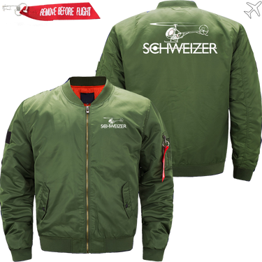 SCHWEIZER HELICOPTER LOGO BOMBER FLIGHT AVIATOR JACKET